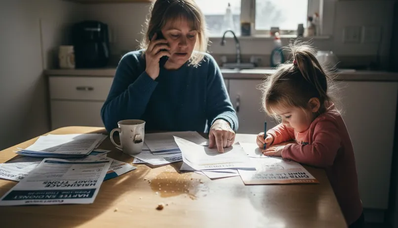Parent reviewing dental insurance details