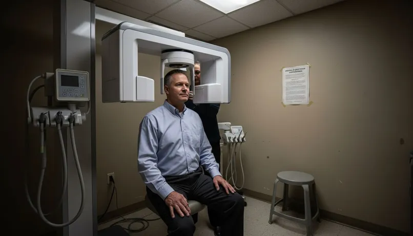 Patient getting dental CBCT scan